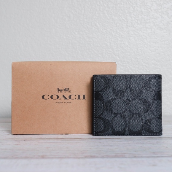 NWT Coach F75083 Men's Double Billfold Wallet - Picture 3 of 6